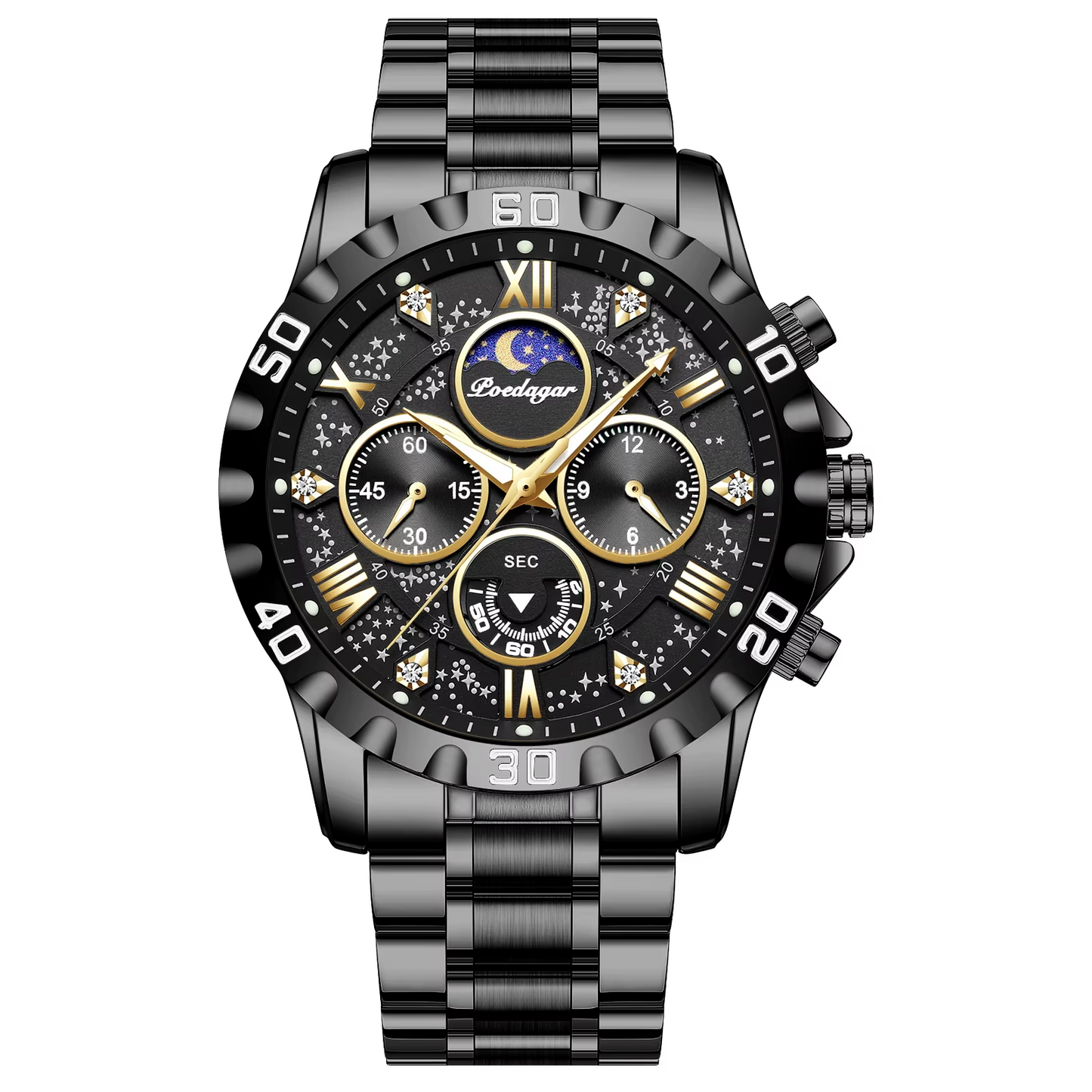 Garson Noctérion – Montre Automatique Homme Noire, Élégance Sombre & Design Minimaliste