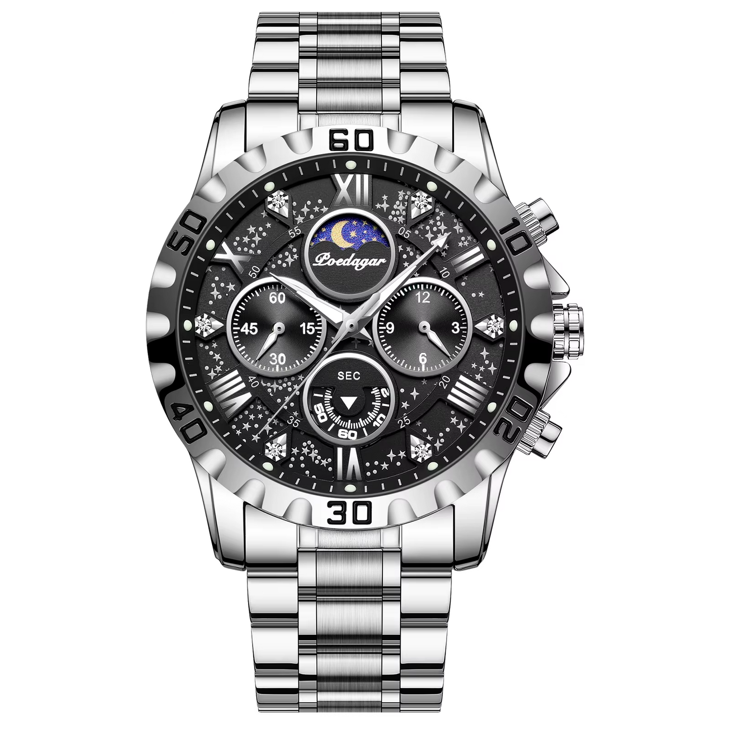 Garson Noctérion – Montre Automatique Homme Noire, Élégance Sombre & Design Minimaliste